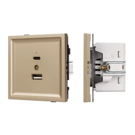 Фото #1 товара Механизм USB розетки SCT-TENDO-MUAC-SFPL-GD (5V, 3A, QC3) (Arlight, -)