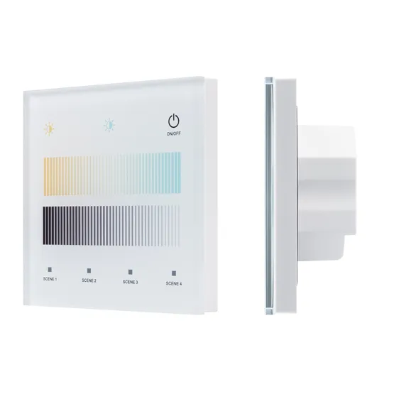 Фото товара INTELLIGENT ARLIGHT Сенсорная панель SMART-DALI-301-11-1G-4SC-MIX-IN White (BUS/24V, Touch, 2.4G) (IARL, IP20 Пластик, 5 лет)