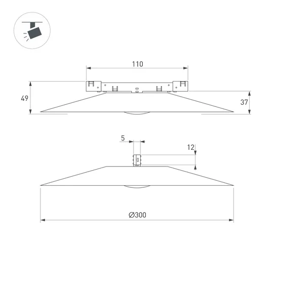Фото #5 товара Светильник MAG-MICROCOSM-DISCO-R300-7W Warm3000 (BK, 36 deg, 24V) (Arlight, IP20 Металл, 5 лет)