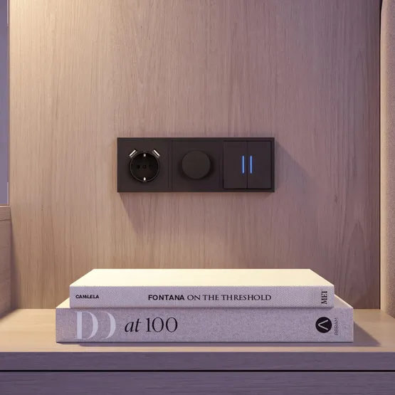 Фото #2 товара Механизм звонкового выключателя двухклавишный LED SWT-NOBE-MKR2-SFPL-L-BK (230V, 10A) (Arlight, Черный оникс)