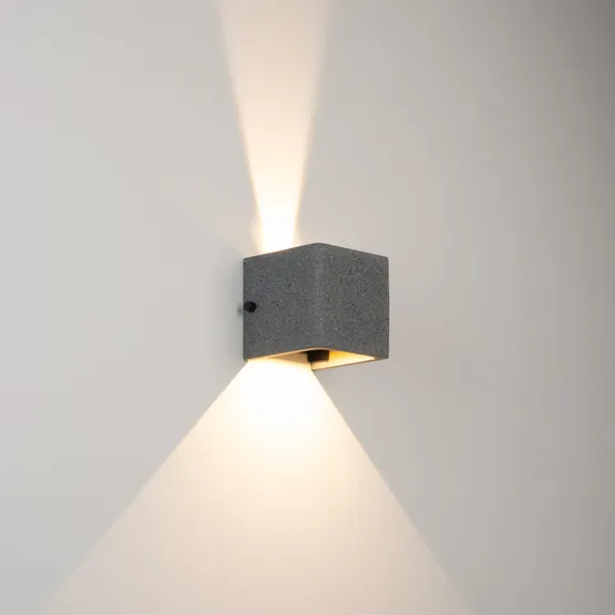 Фото #5 товара Светильник LGD-PERAN-WALL-S120x120-6W Warm3000 (BK, 0-80 deg, 230V) (Arlight, IP65 Бетон, 3 года)