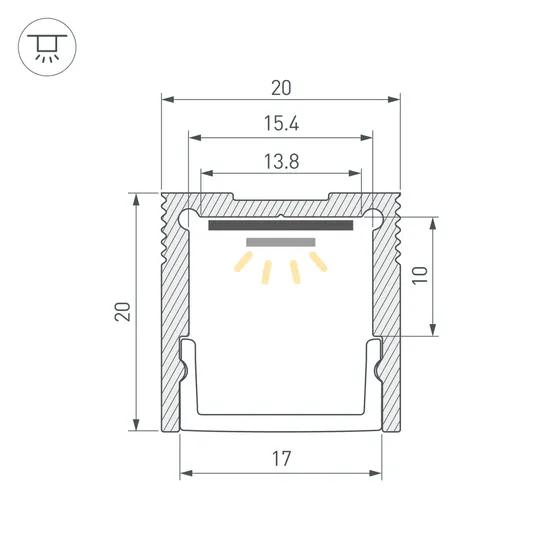Фото #3 товара Профиль SL-SLIM20-H20-2000 WHITE (Arlight, Алюминий)
