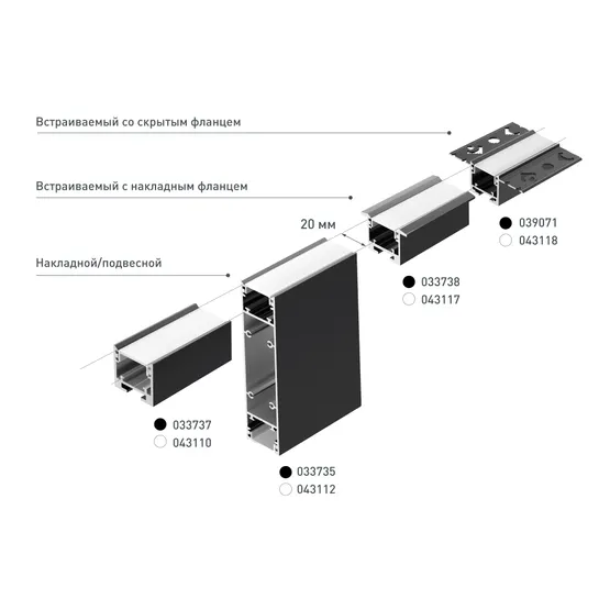 Фото #6 товара Профиль SL-LINE-25100-DUAL-2500 BLACK (Arlight, Алюминий)
