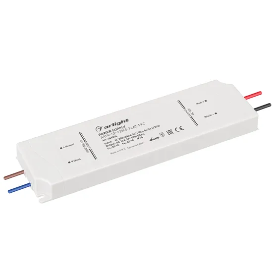 Фото товара Блок питания ARPV-SP-12060-FLAT-PFC (12V, 5A, 60W) (Arlight, IP44 Пластик, 5 лет)