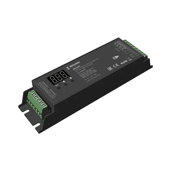 Фото товара INTELLIGENT ARLIGHT Декодер SMART-DMX512-304-83-RDM-SUF Black (12-48V, 4x8A, Terminal) (IARL, IP20 Металл, 5 лет)