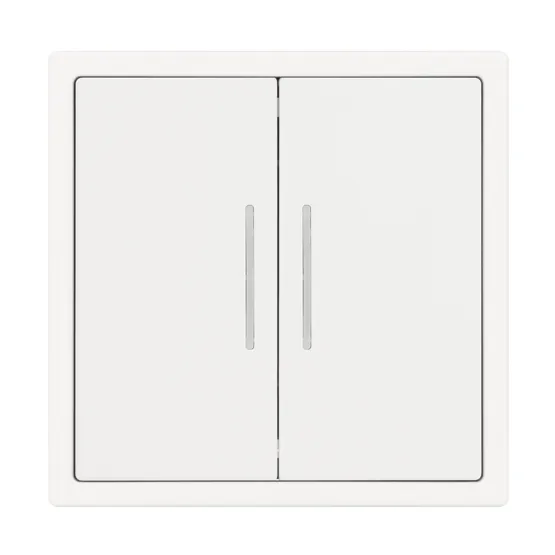 Фото товара Механизм звонкового выключателя двухклавишный LED SWT-NOBE-MKR2-SFPL-L-WH (230V, 10A) (Arlight, Белый кварц)