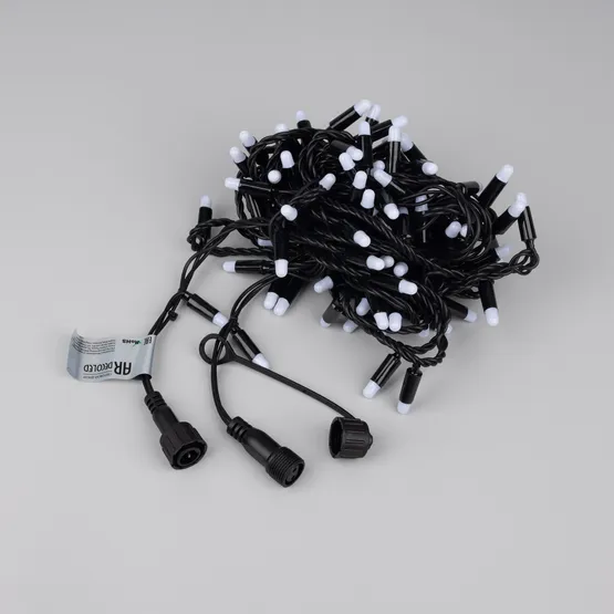 Фото #4 товара Светодиодная гирлянда ARD-STRING-CLASSIC-10000-BLACK-100LED-MILK-FLASH White (230V, 7W) (Ardecoled, IP65)