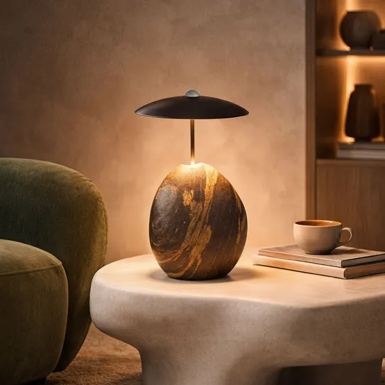 Фото #5 товара Светильник SP-UMANI-TAB-S25x34-6W Warm2700 (BK, 90 deg, 230V) (Arlight, IP20, Натуральный камень, 5 лет)