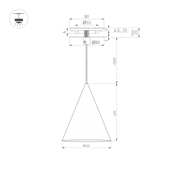 Фото #4 товара Светильник SP-MAKOTO-R350-14W Warm2700 (BK, 36 deg, 230V, TRIAC) (Arlight, IP20 Металл, 3 года)