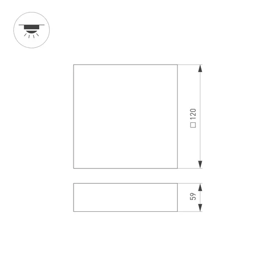 Фото #6 товара Светильник SP-QUADRO-S120x120-13W Warm3000 (WH, 120 deg, 230V) (Arlight, IP40 Металл, 3 года)