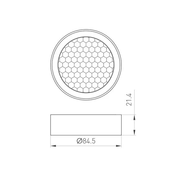 Фото #2 товара Фильтр сетчатый с посадочным кольцом LGD-HONEYCOMB-RING-R85 (WH) (Arlight, Металл)