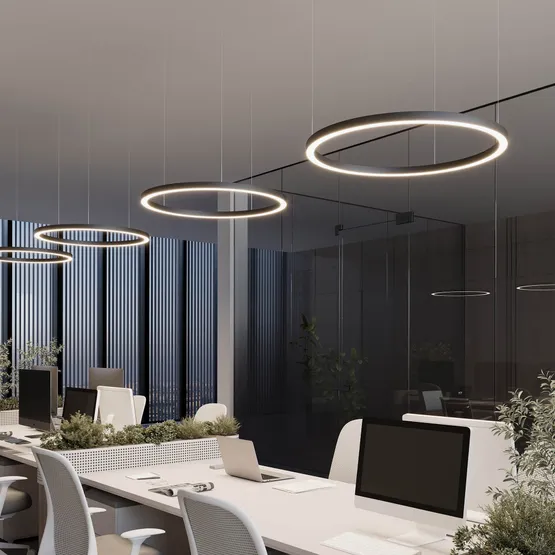 Фото #2 товара Светильник SP-CIRCLE-HANG-O3535-D1200-68W Warm3000 (RAL9005, 120 deg, 230V) IP40 LED (Arlight, Алюминий)