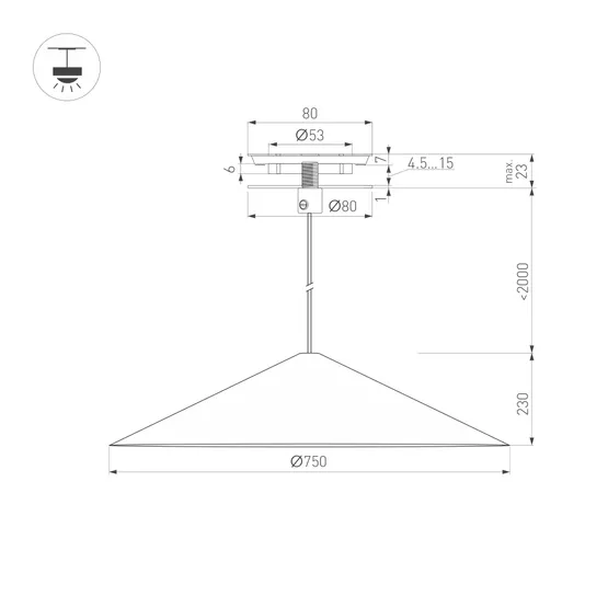 Фото #4 товара Светильник SP-MAKOTO-R750-14W Warm2700 (BK, 36 deg, 230V, TRIAC) (Arlight, IP20 Металл, 3 года)